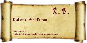 Kühne Volfram névjegykártya